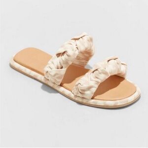 Women's Meg Knotted Slide Sandals - Universal Thread™ Almond Size 8.5